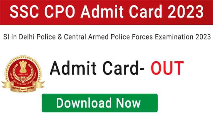 SSC SI in Delhi Police Admit Card 2023