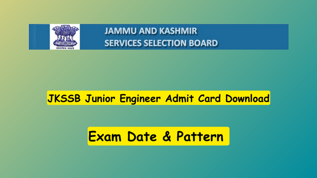 JKSSB Junior Engineer Admit Card 2023