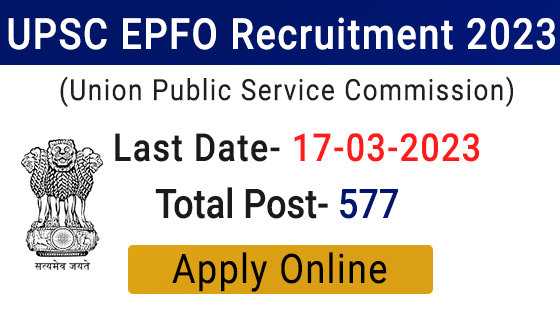 UPSC EO/ AO & APFC Recruitment 2023