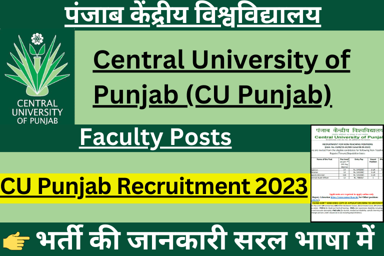 Central University of Punjab Recruitment 2023