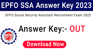 EPFO Social Security Assistant Answer Key 2023