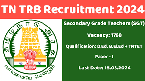 TRB, TN Secondary Grade Teacher Recruitment 2024