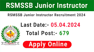 RSMSSB Junior Instructor Recruitment 2024