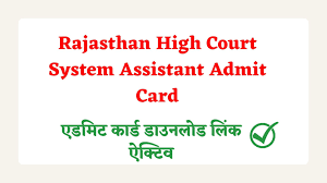 Rajasthan High Court System Assistant Admit Card 2024