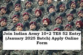 Indian Army TES (10+2) Entry – 52 Jan 2025