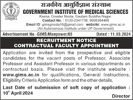 Faculty Govt Jobs 2024