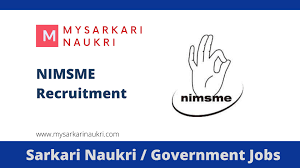 NI MSME Recruitment 2024