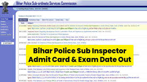 Bihar Police Sub Inspector Admit Card 2024