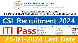 Cochin Shipyard Limited Apprentice Recruitment 2024