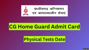 Municipal Army Fire & Emergency Services Dept, Chhattisgarh Home Guard Admit Card 2024