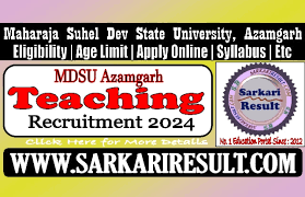 MSDSU Professor, Asst Professor & Other Recruitment 2024