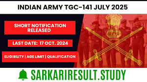 Indian Army TGC – 141 Jul 2025