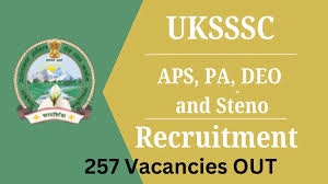 UKSSSC Stenographer, PA & Other Recruitment 2024