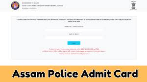 Assam Police Constable (Grade III) Admit Card 2024