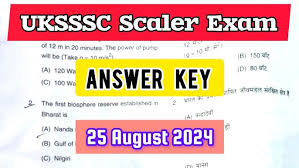 UKSSSC Scaler Answer Key 2024