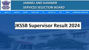 JKSSB Supervisor Result 2024