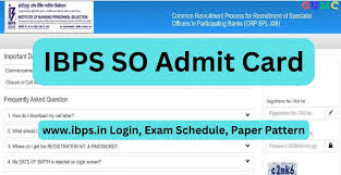 IBPS Specialist Officer-XIV Admit Card 2024