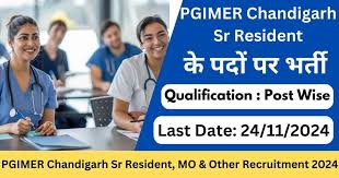 PGIMER, Chandigarh Sr Resident, MO & Other Recruitment 2024