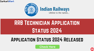 RRB Technician Application Status 2024