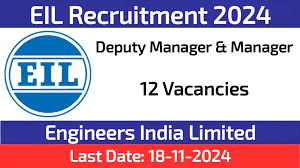 EIL Dy Manager, Engineer & Other Recruitment 2024