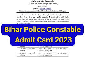 Bihar Police Constable Admit Card 2023