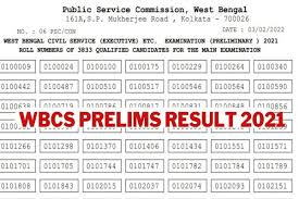 WBPSC Civil Service (Exe) Marks 2021