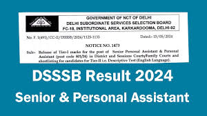 DSSSB Senior Personal Assistant And Personal Assistant 2024