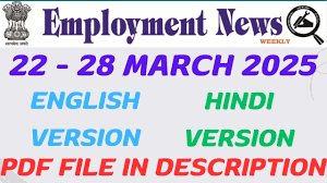 Employment News 22 to 28 March 2025