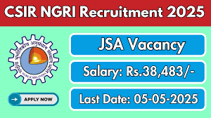 CSIR NGRI Junior Secretariat Assistant Recruitment 2025