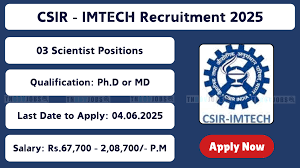 CSIR IMTECH Scientist Recruitment 2025